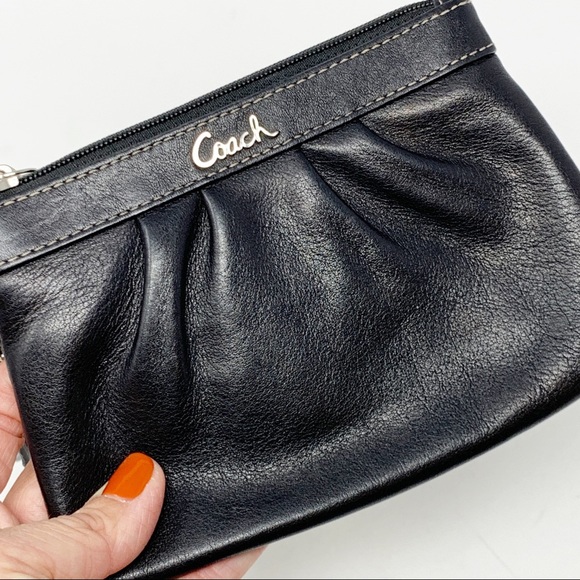 Coach Handbags - Coach Small Black Leather Wristlet